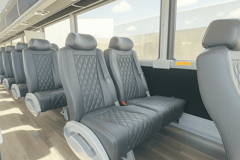 interior of Coach Bus Newport News charter bus